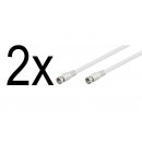 2 x SAT DVB-S SatelitenKabel F Stecker 75 Ohm für...
