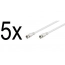 5 x SAT DVB-S SatelitenKabel F Stecker 75 Ohm für...