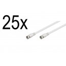 25 x SAT DVB-S SatelitenKabel F Stecker 75 Ohm für...